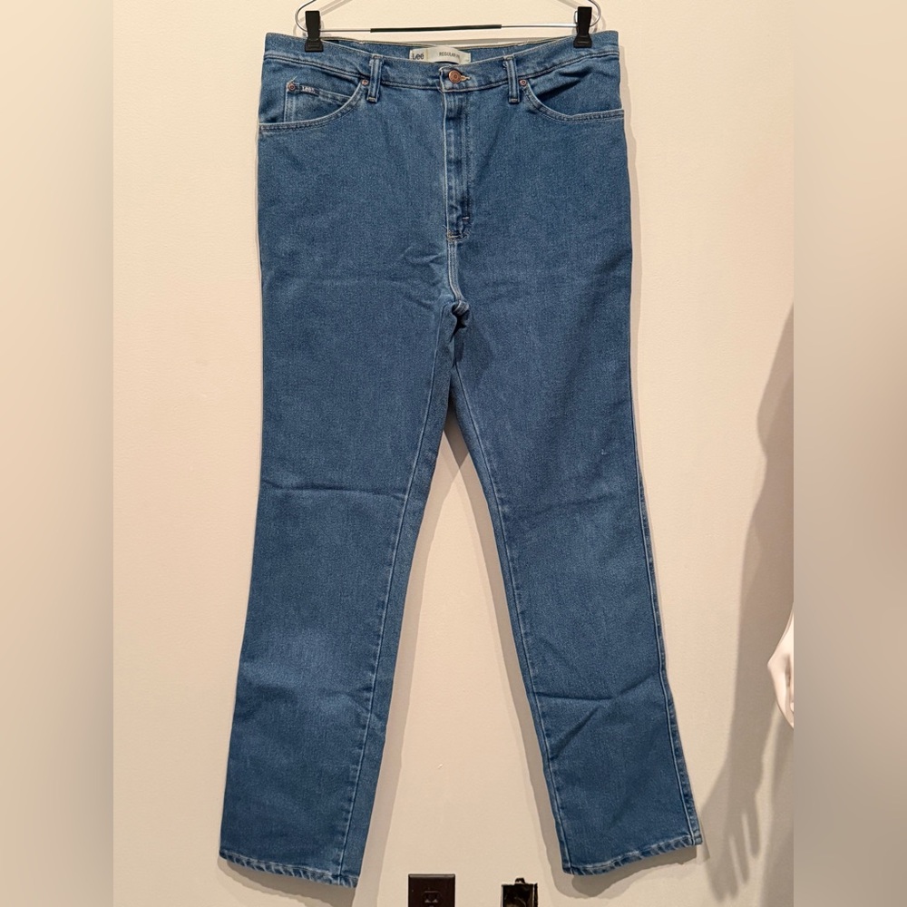 Lee Regular Fit Jeans in Blue with Yellow Stitching